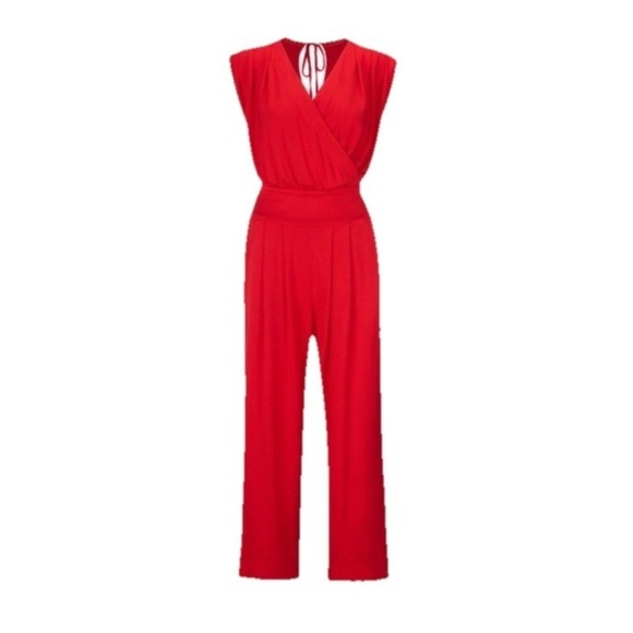 CAbi Pants - Cabi Jumpsuit Uptown Playsuit Sz M Red Soft Knit Sexy Comfy Stretchy Travel